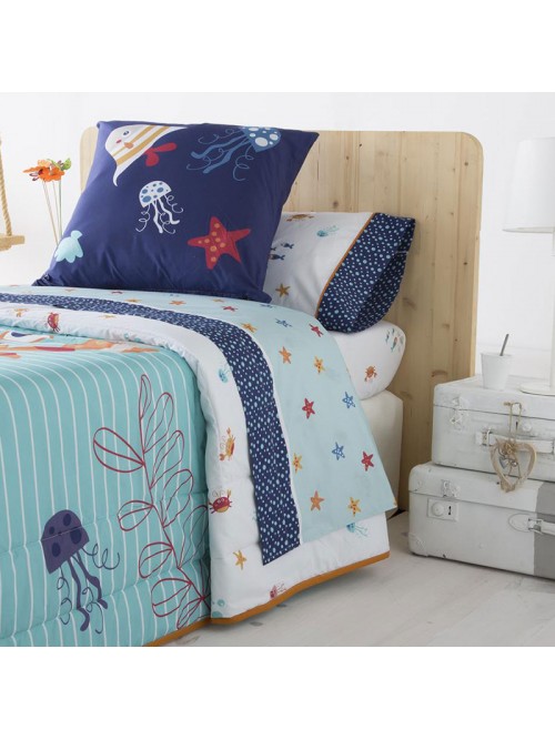 Juego Sábanas Franela Invierno Maria a precio barato Color Azul Medidas  Cama 90 cm